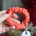 Jedwab MINI MINI gumka upcykling scrunchie BRZOSKWINIA