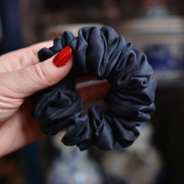 Jedwab MIDI/MAXI gumka upcykling scrunchie CZARNA