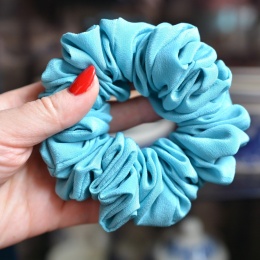 Jedwab MAXI gumka upcykling scrunchie TURKUS