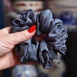 Jedwab MIDI/MAXI gumka upcykling scrunchie GRAFIT