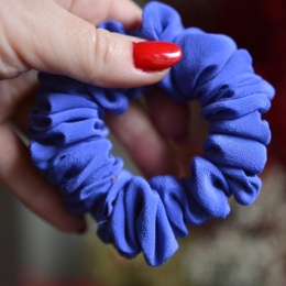 Jedwab MINI/MIDI gumka upcykling scrunchie JEŻYNOWY KOKTAJL