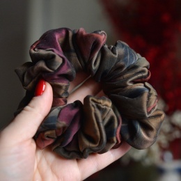 Jedwab MAXI gumka upcykling scrunchie PÓŹNA JESIEŃ