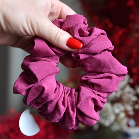 Jedwab maxi gumka upcykling scrunchie WINNICA PÓŁNOCY