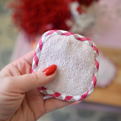 Waciki wielorazowe komplet + woreczek KWIATKI I KRATECZKA