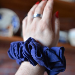 Jedwab MAXI/XL gumka upcykling scrunchie GRANAT