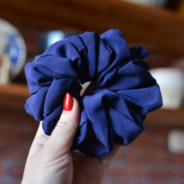 Jedwab MAXI/XL gumka upcykling scrunchie GRANAT