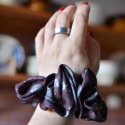 Jedwab MAXI gumka upcykling scrunchie Listki vintage