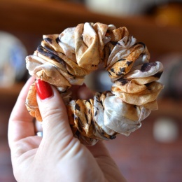 Jedwab MIDI gumka upcykling scrunchie TYGRYSIE OKO