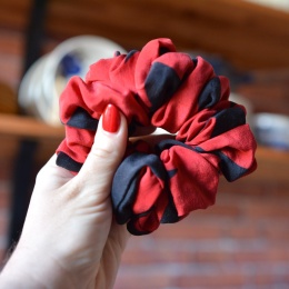 Jedwab MAXI gumka upcykling scrunchie FLAMENCO