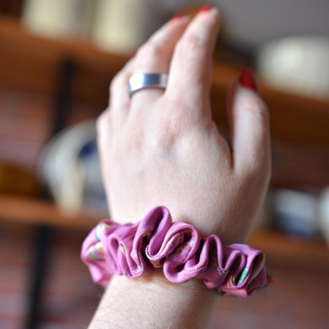 Jedwab MINI gumka upcykling scrunchie GUMA BALONOWA
