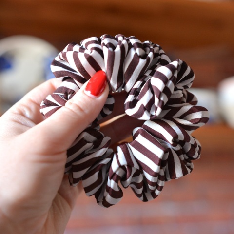 Jedwab MIDI/MAXI gumka upcykling scrunchie PASKI (BRĄZ)