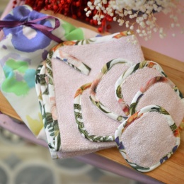 KOMPLET zero waste waciki (5) + ręcznik + woreczek z upcyklingu