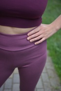 LEGGINSY 2.0 PREMIUM bawełna organiczna GOTS śliwka