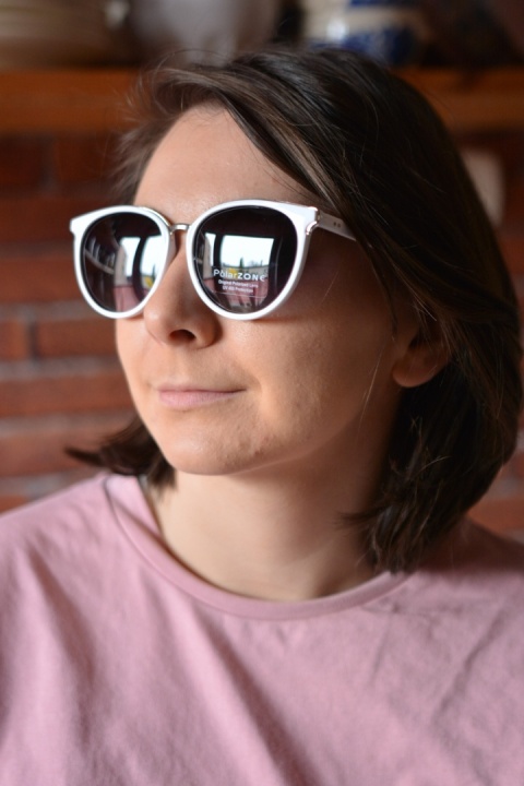 Od ręki KLASA I SZYK 2.0 białe okulary z polaryzacją