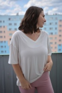 T-shirt TENCEL śmietankowy PREMIUM