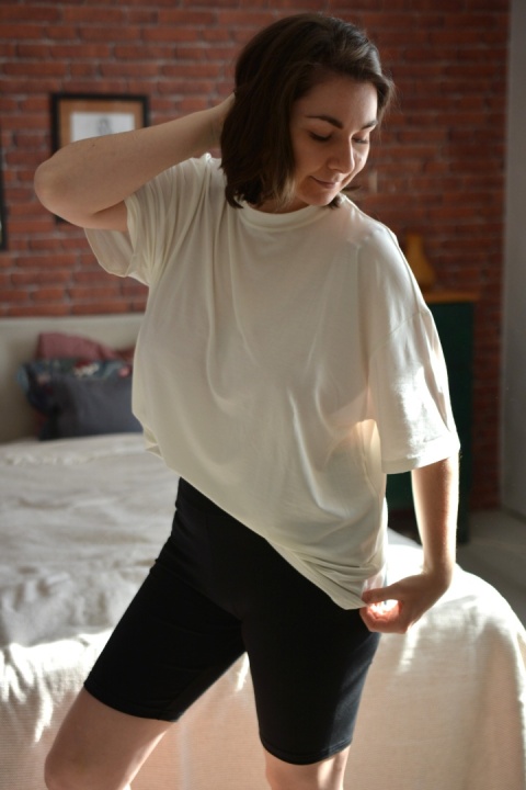 T-shirt TENCEL śmietankowy PREMIUM