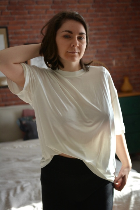 T-shirt TENCEL śmietankowy PREMIUM