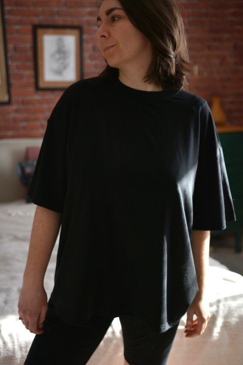 T-shirt TENCEL czarny PREMIUM