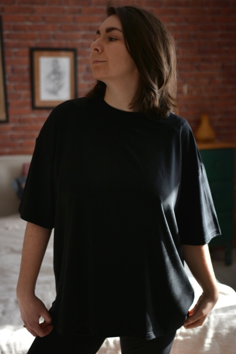 T-shirt TENCEL czarny PREMIUM