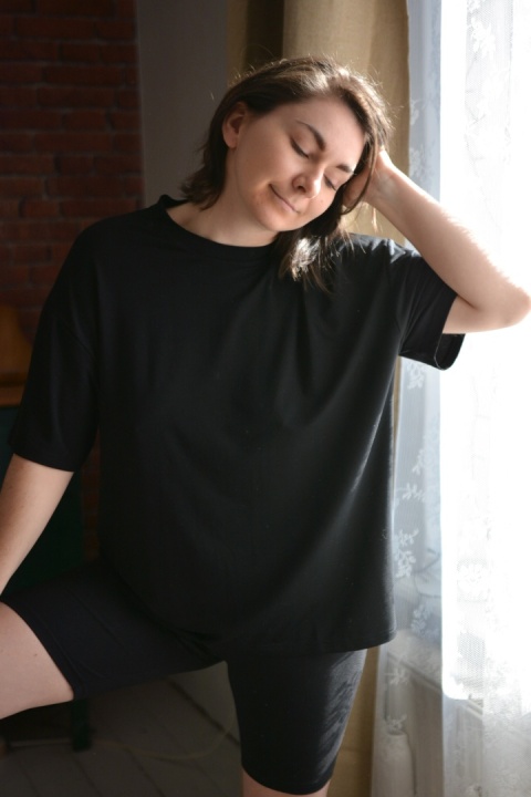 T-shirt TENCEL czarny PREMIUM