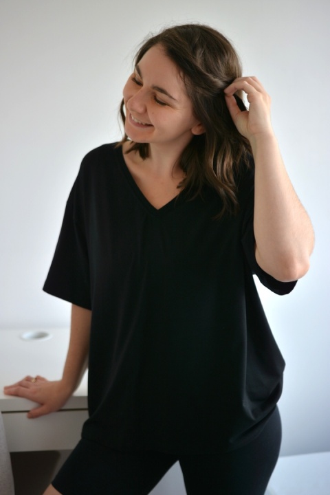 T-shirt TENCEL czarny PREMIUM