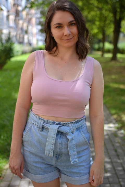 TOP bawełna organiczna GOTS RÓŻOWY
