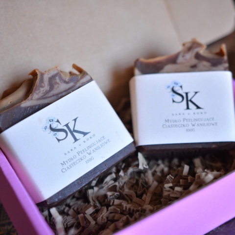 2PAK Waniliowe ciasteczko naturalne mydełko peelingujące Sara&Koko