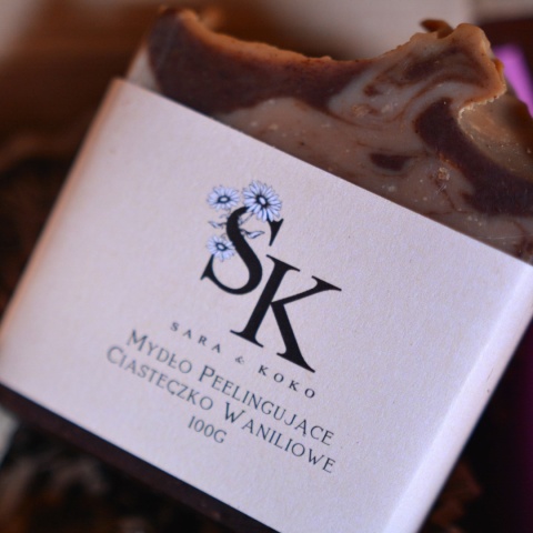 2PAK Waniliowe ciasteczko naturalne mydełko peelingujące Sara&Koko