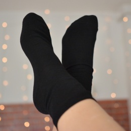 [38-40] Merino gładkie CZARNE skarpety