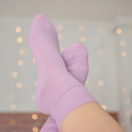 [35-37] Merino gładkie barbie (lila) skarpety