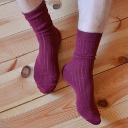 [44-46] Merino prążek bordo skarpety