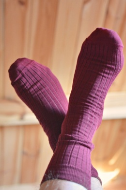 [44-46] Merino prążek bordo skarpety