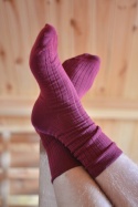[44-46] Merino prążek bordo skarpety