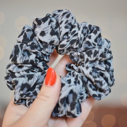 Jedwab MAXI/midi gumka upcykling scrunchie PANTERKA