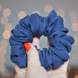 Jedwab MAXI/MIDI gumka upcykling scrunchie ZGASZONY GRANAT