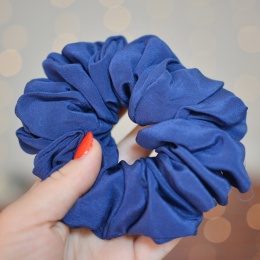 Jedwab MAXI gumka upcykling scrunchie CIEMNY CHABER