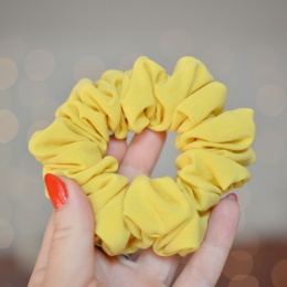 Jedwab MINI/MIDI gumka upcykling scrunchie KANAREK
