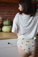 KLARA majtki z wysokim stanem bawełna GOTS PREMIUM truskawki