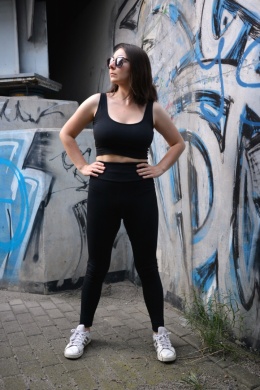 LEGGINSY 2.0 PREMIUM bawełna organiczna GOTS CZARNE