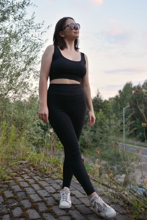 LEGGINSY 2.0 PREMIUM bawełna organiczna GOTS CZARNE