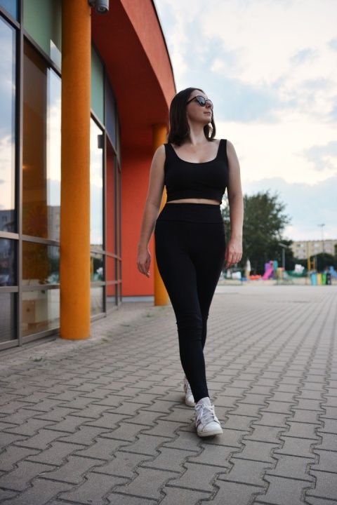 LEGGINSY 2.0 PREMIUM bawełna organiczna GOTS CZARNE