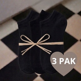 LETNIE ZOKI [41-43] 3PAK CZARNE (stopki) len+bawełna