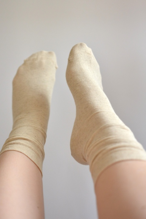 LETNIE ZOKI [38-40] 3PAK naturalne (długie) len+bawełna