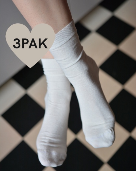 LETNIE ZOKI [41-43] 3PAK śmietanka (długie) len+bawełna