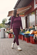Legginsy 100% wełna merino ŚLIWKA bielizna termiczna