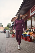 Legginsy 100% wełna merino ŚLIWKA bielizna termiczna
