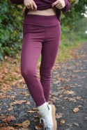 Legginsy 100% wełna merino ŚLIWKA bielizna termiczna