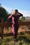 Legginsy 100% wełna merino ŚLIWKA bielizna termiczna