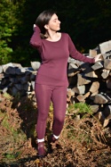 Legginsy 100% wełna merino ŚLIWKA bielizna termiczna