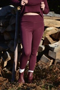 Legginsy 100% wełna merino ŚLIWKA bielizna termiczna